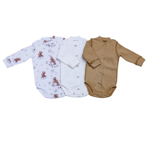 Набор бодиков с длинным рукавом 3шт. Pampy Sleepy Snack0-1 месяцев ID999MARKET_6052843 фото