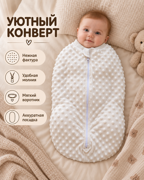 Pelincă cocon căptușită Pampy cu fermoar 50-56 cm (0-1 luni)  17648402 foto