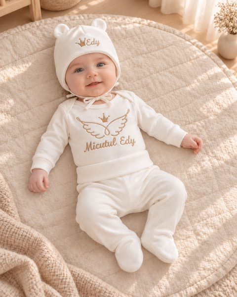 Setul pentru externarea Ivory Personalizat 56-62 cm (1-3 luni) ID999MARKET_6646242 foto