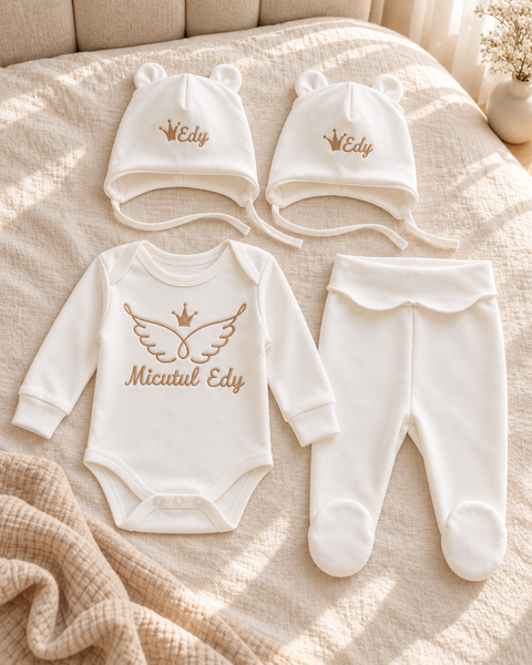 Setul pentru externarea Ivory Personalizat 56-62 cm (1-3 luni) ID999MARKET_6646242 foto