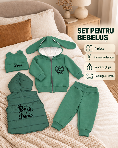 Set personalizat Pampy pentru copii &ndash; 4 piese 50-56 cm (0-1 luni) 91893640 foto