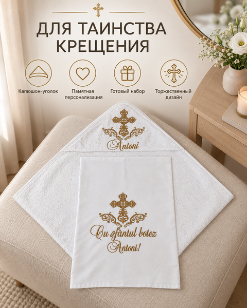 Set pentru botez Pampy &ndash; prosop din  mahra + crijmă 54031118 foto