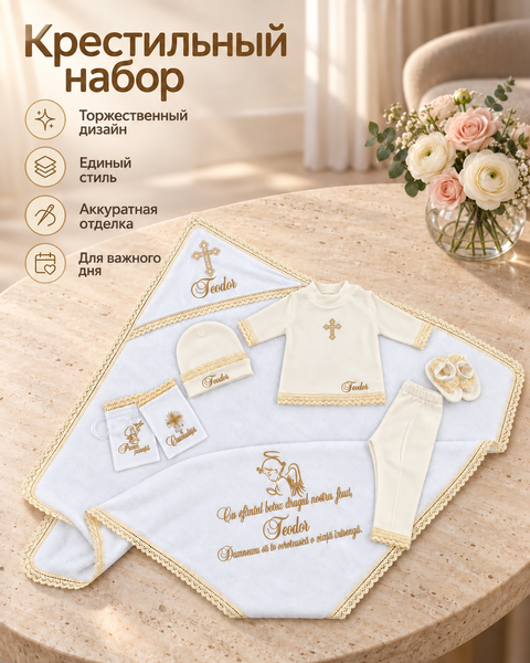 Set pentru botez Pampy &laquo;Teodor&raquo; 50-56 cm (0-1 luni) 55806021 foto