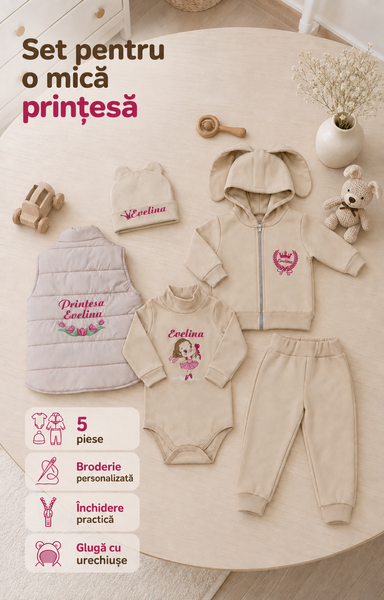 Set personalizat de haine Pampy pentru copii &ndash; 5 piese 50-56 cm (0-1 luni) 06036105 foto