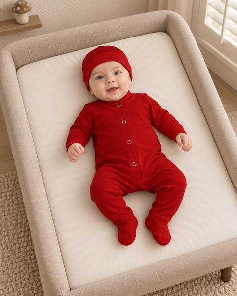 Слип+шапочка Pampy (0-1 мес) Red ID999MARKET_6766782 фото