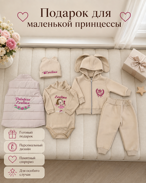 Set personalizat de haine Pampy pentru copii &ndash; 5 piese 50-56 cm (0-1 luni) 06036105 foto