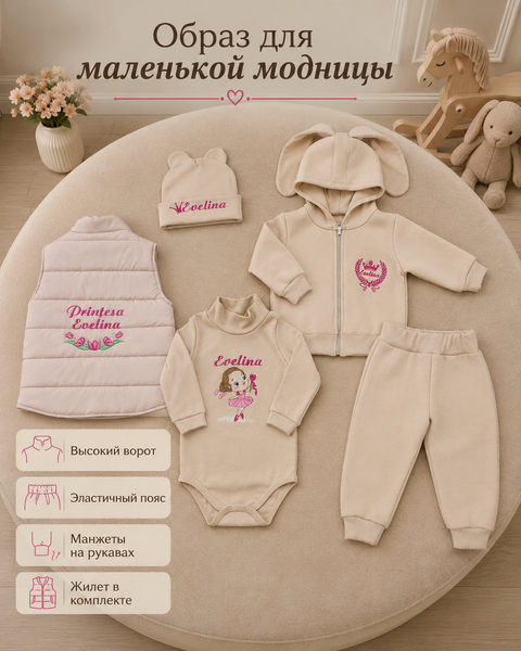 Set personalizat de haine Pampy pentru copii &ndash; 5 piese 50-56 cm (0-1 luni) 06036105 foto