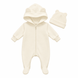 Salopetă Pampy din tricot de bumbac flaușat + căciuliță Ivory 50-56 cm (0-1 luni) 550899 foto