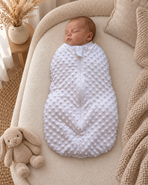 Pelincă cocon căptușită Pampy cu fermoar 50-56 cm (0-1 luni) alb  17648406 foto