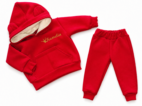 Costum rosu sportiv personalizat Hanorac+pantolanasi 1-3 luni ID999MARKET_6795696 foto