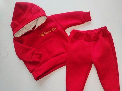 Костюм красный с именем малыша Батник+штанишки 3-6 месяцев ID999MARKET_6795696 фото