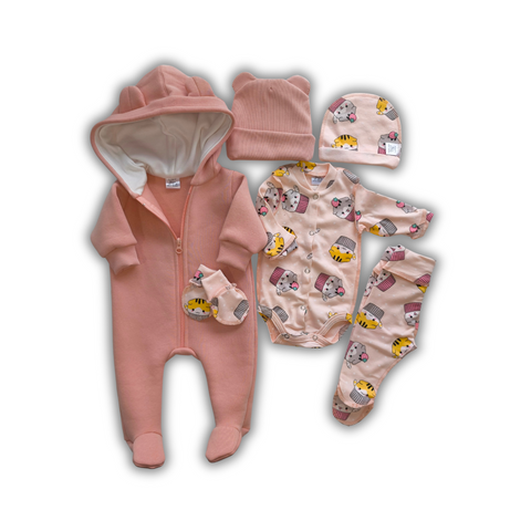 Комплект (Комбинезон+ боди+ шапочка+ ползунки) Pampy (3-6 мес.) Pink Cats Keks ID999MARKET_6330205 фото