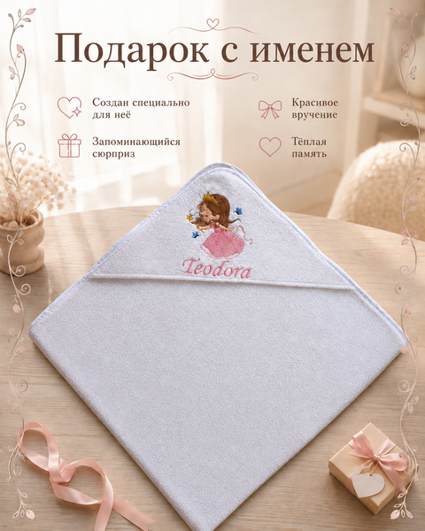 Prosop de baie din bumbac pentru bebeluși 100&times;100 cm Pampy 20705142 foto