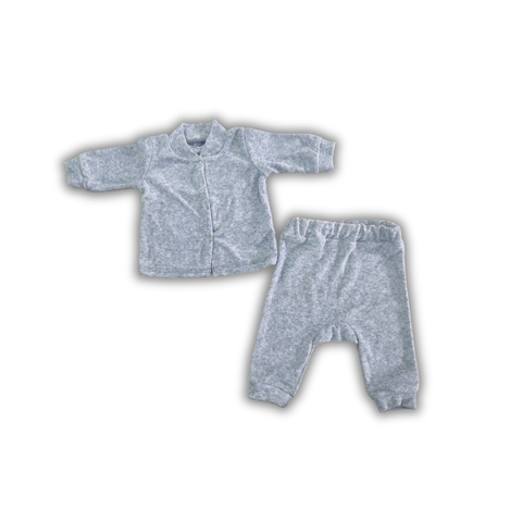 Set bluză și pantaloni Pampy (din velur) Grey 6-9 luni ID999MARKET_6766956 foto