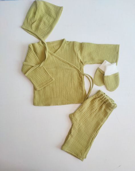 Set din muslin Pampy cu camasa (0-3 luni) verde ID999MARKET_6846772 foto