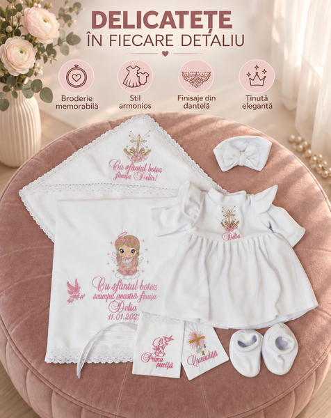 Set pentru botez Pampy pentru fetiță 50-56 cm (0-1 luni) 52017062 foto