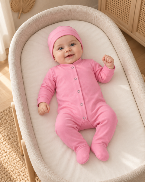 Слип+шапочка Pampy (3-6 мес) Pink ID999MARKET_6766782 фото