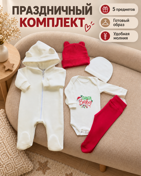 Set pentru bebeluş  "Santa Baby" 56-62 cm (0-1 luni) ID999MARKET_6052842 foto
