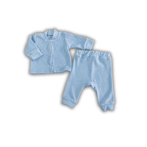 Set bluză și pantaloni Pampy (din velur) Blue 3-6 luni  ID999MARKET_6766956 foto