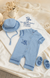 Set pentru botez Pampy &ndash; prosop din mahra + salopetă, pălărioară și botoșei 50-56 cm (0-1 luni) 92203281 foto 2