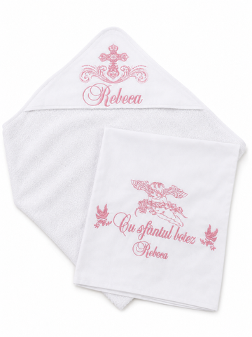Set pentru botez Pampy &ndash; prosop din mahra + crijmă  83676756 foto