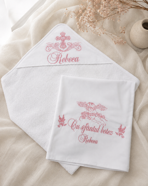 Set pentru botez Pampy &ndash; prosop din mahra + crijmă  83676756 foto