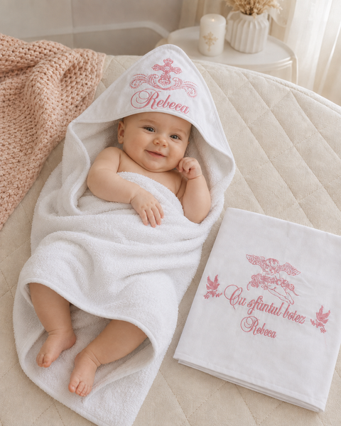 Set pentru botez Pampy &ndash; prosop din mahra + crijmă  83676756 foto