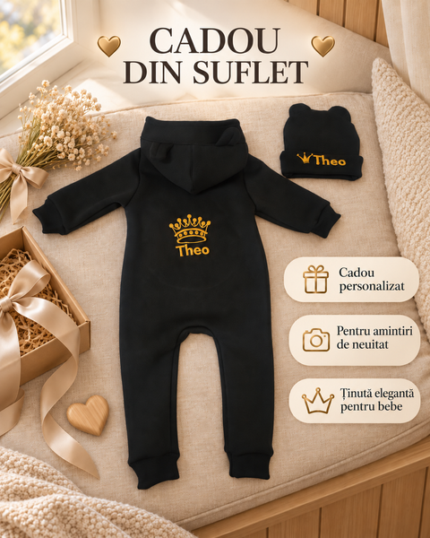 Set personalizat de haine Pampy pentru copii &ndash; salopetă și căciuliță 50-56 cm (0-1 luni) 28565503 foto