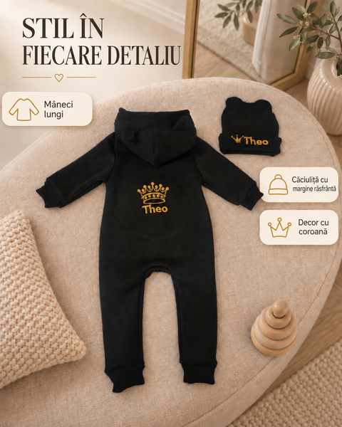 Set personalizat de haine Pampy pentru copii &ndash; salopetă și căciuliță 50-56 cm (0-1 luni) 28565503 foto