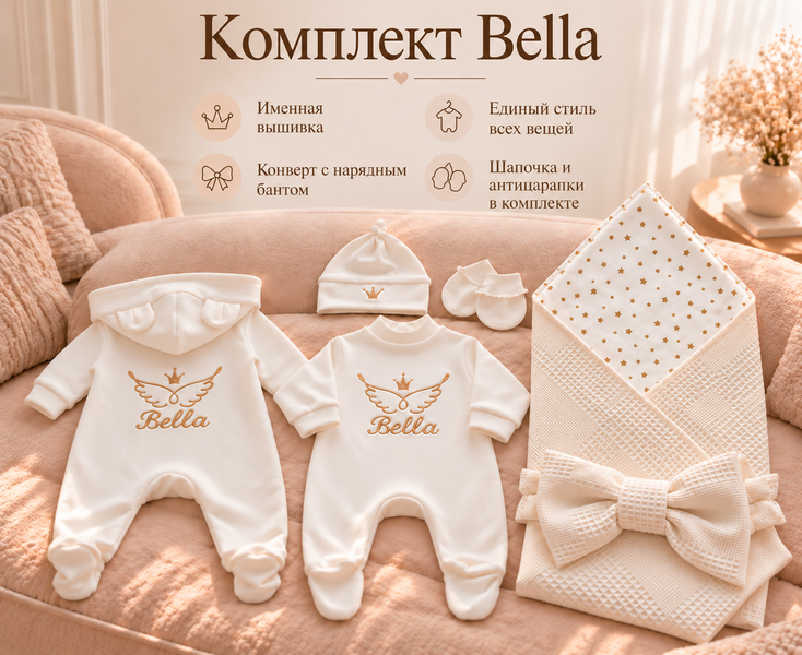 Setul pentru externarea Vafel Ivory 56-62 cm (1-3 luni) ID999MARKET_6710030 foto